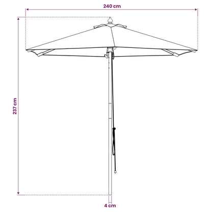 Garden Parasol Ø 240 x 237 cm Solid Eucalyptus Wood Anthracite