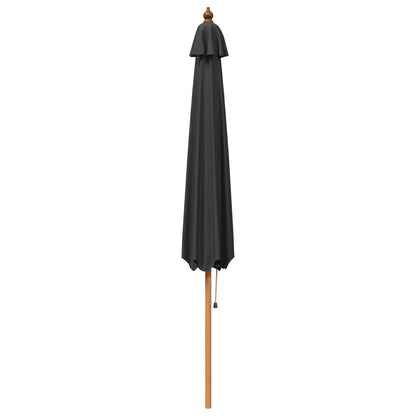 Garden Parasol Ø 300 x 248 cm Solid Eucalyptus Wood Anthracite