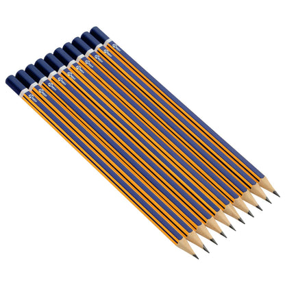 HB Pencils Ø 0.7 x 18 cm Blue and Yellow Solid Poplar Wood