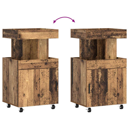 Bar Cart Oak Wood 50 x 41 x 89 cm Engineered Wood