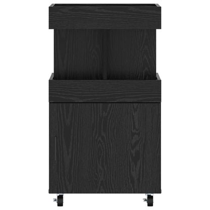 Bar Cart Black Oak 50 x 41 x 89 cm Engineered Wood