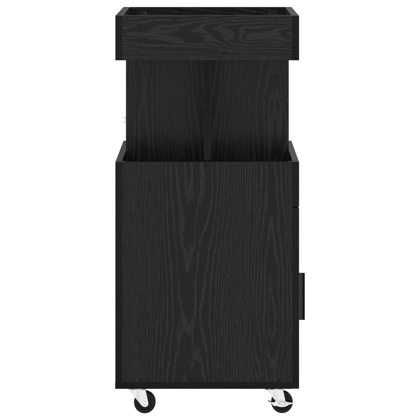 Bar Cart Black Oak 50 x 41 x 89 cm Engineered Wood
