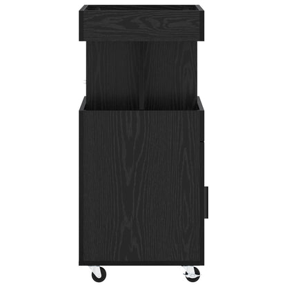 Bar Cart Black Oak 50 x 41 x 89 cm Engineered Wood