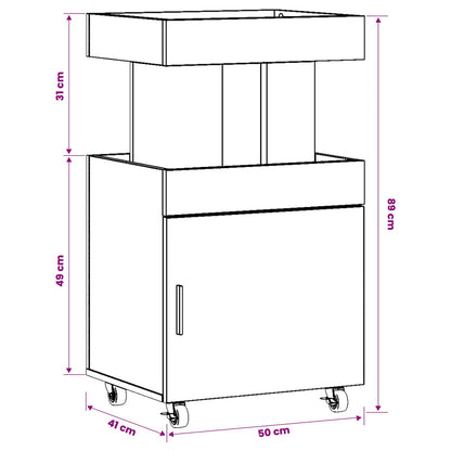 Bar Cart Black Oak 50 x 41 x 89 cm Engineered Wood