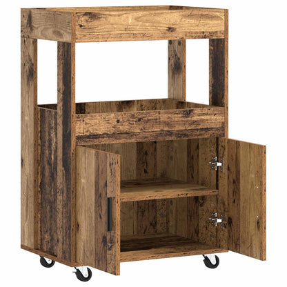 Bar Cart Oak Wood 60 x 39.5 x 89 cm Engineered Wood