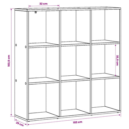Book Cabinet 102 x 29 x 103.5 cm Engineered Wood Black Oak