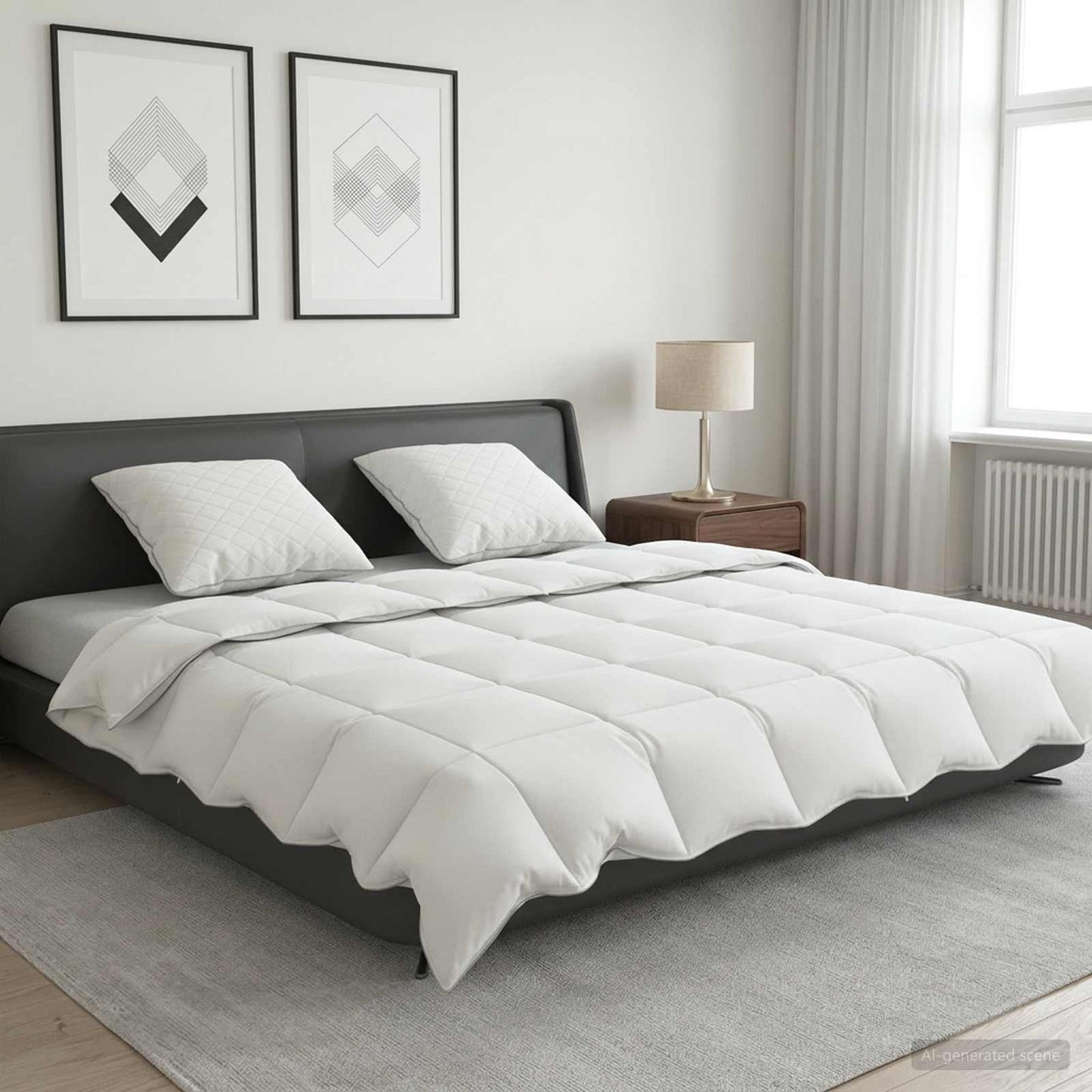 90% Goose Down Duvet Set FULDA 3 pcs 200 x 240 cm Summer White