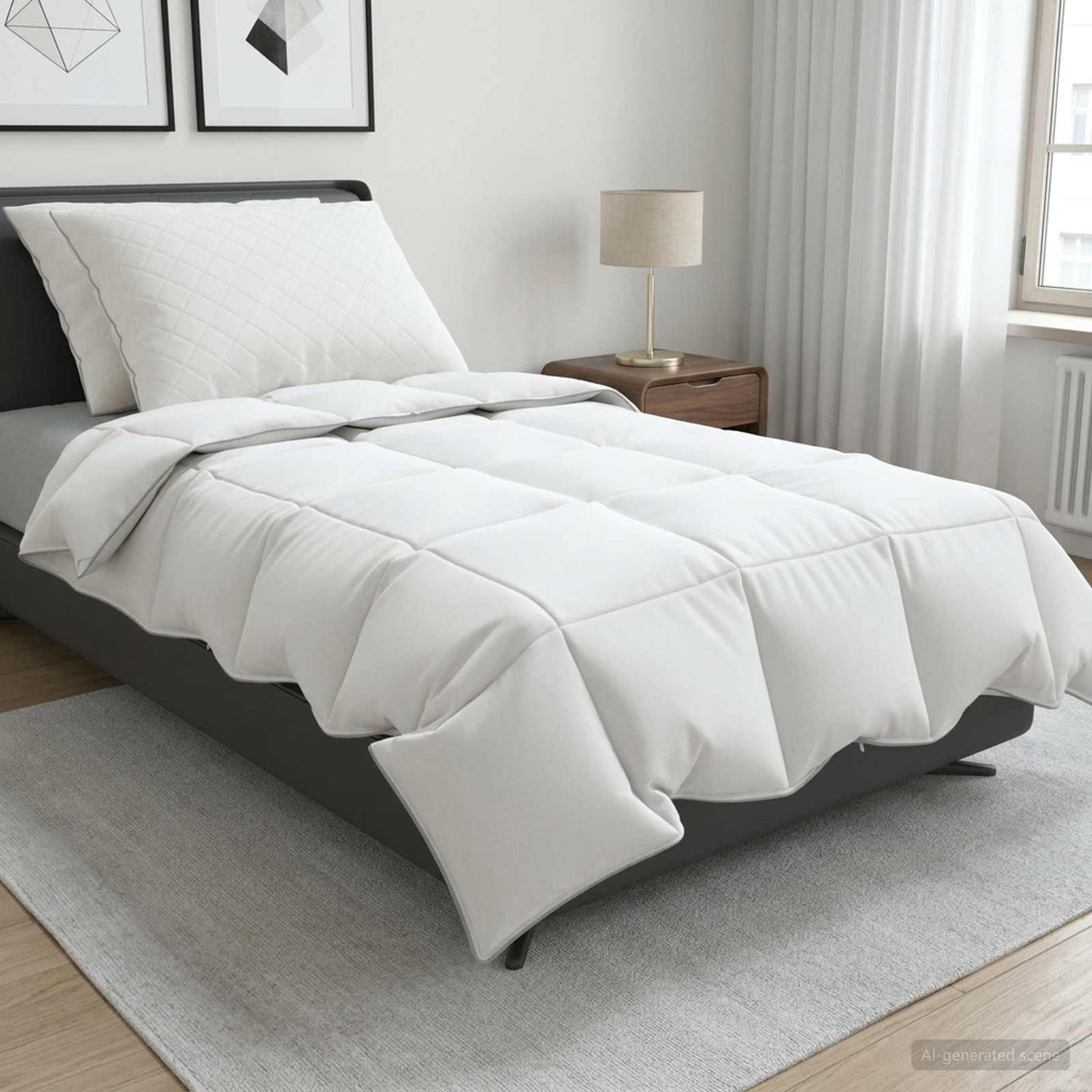 90% Goose Down Duvet Set FULDA 3 pcs 140 x 220 cm Summer White