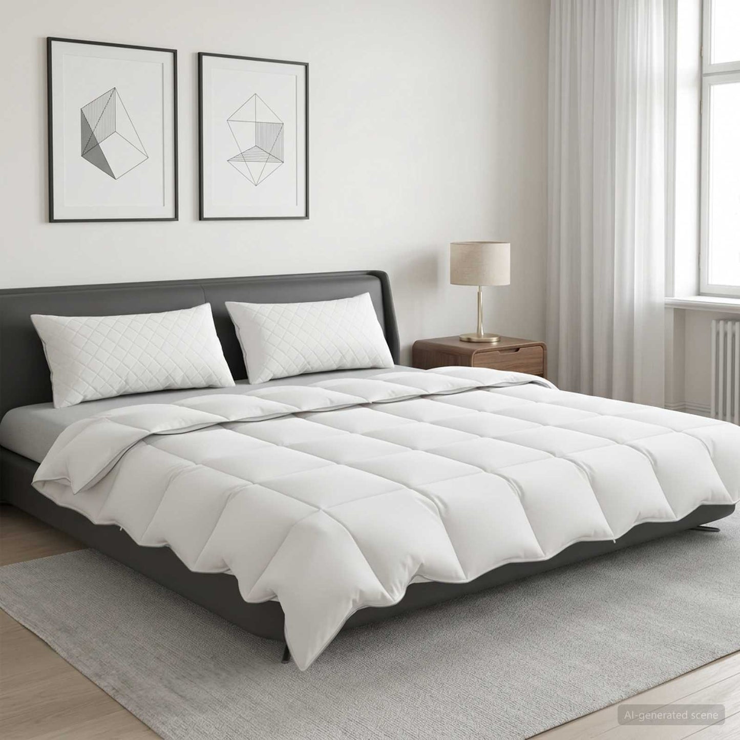 90% Goose Down Duvet Set FULDA 3 pcs 220 x 240 cm Summer White