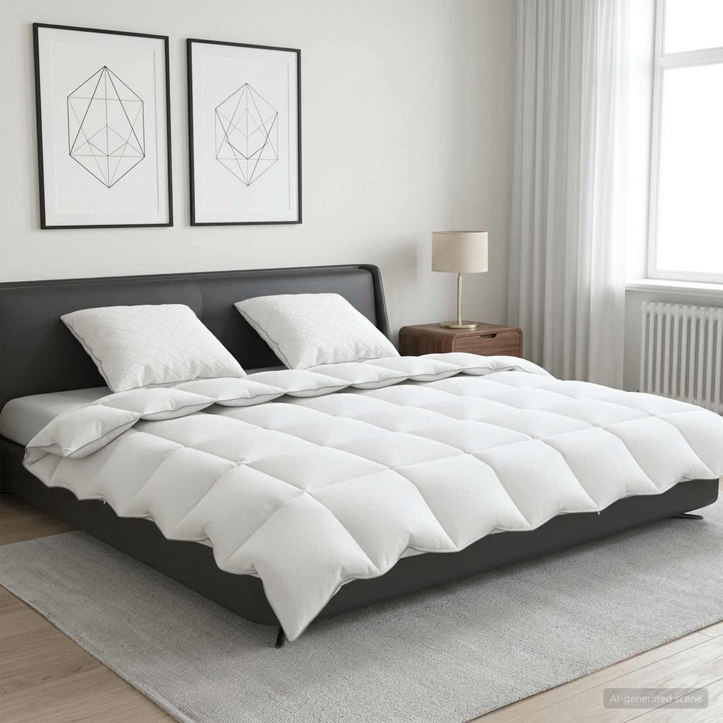 90% Goose Down Duvet Set FULDA 3 pcs 200 x 200 cm Winter White