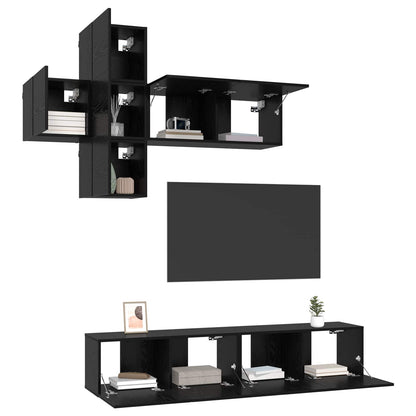 TV Cabinet Set Wall-mounted 3 pcs Engineered Wood