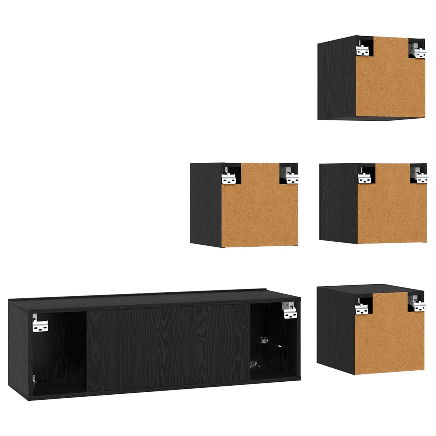 TV Cabinet Set 5 pcs 100 x 30 x 30 cm Black Oak Engineered Wood