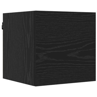TV Cabinet Set Wall-mounted 7 pcs Black Oak Engineered Wood