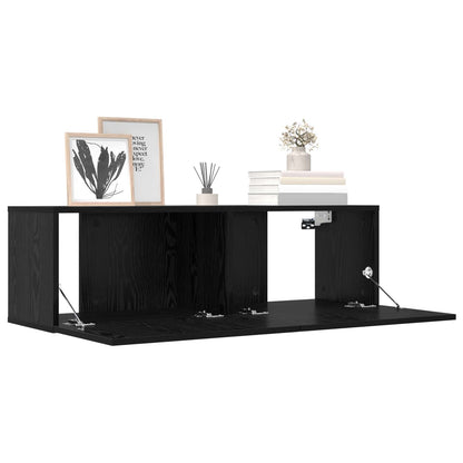 TV Cabinet Set 8 pcs 100 x 30 x 30 cm Black Oak Engineered Wood