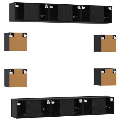 TV Cabinet Set 10 pcs 180 x 30 x 30 cm Black Oak
