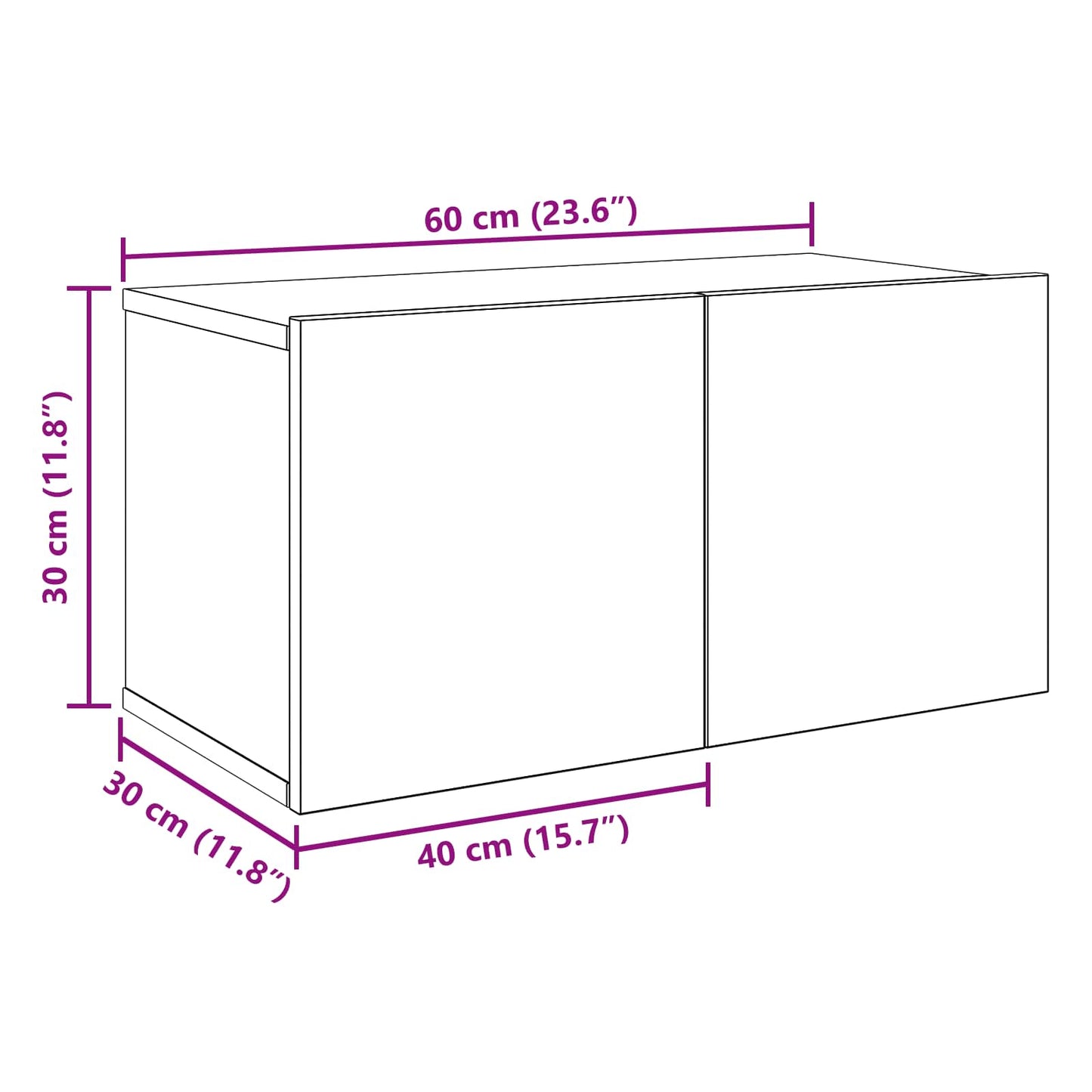 TV Cabinet Set 10 pcs 180 x 30 x 30 cm Black Oak