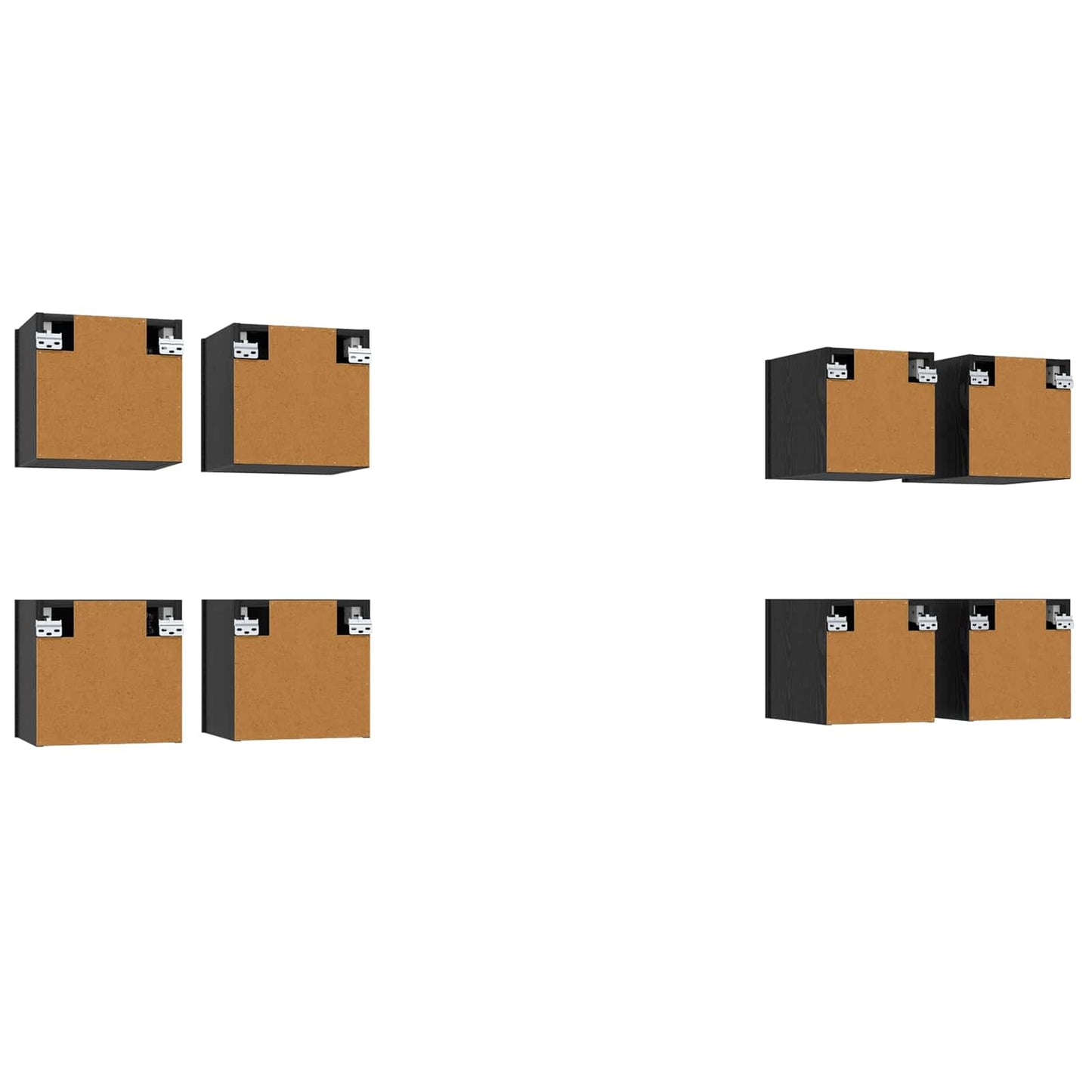 Wall Mounted TV Cabinet 8 pcs Black Oak 30.5 x 30 x 30 cm