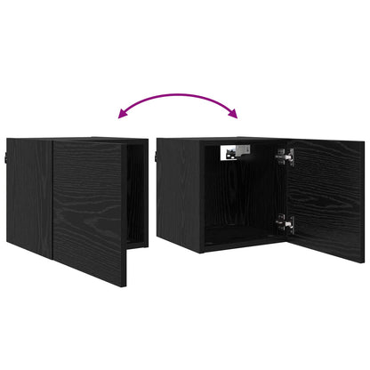 Wall Mounted TV Cabinet 8 pcs Black Oak 30.5 x 30 x 30 cm