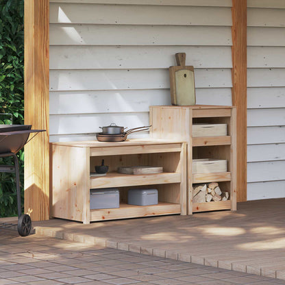 Outdoor Kitchen Cabinet MEPPEL 2 pcs Natural Douglas