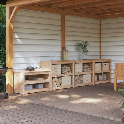 Outdoor Kitchen Cabinet MEPPEL 4 pcs Natural Douglas