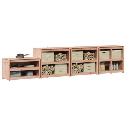 Outdoor Kitchen Cabinet MEPPEL 4 pcs White Solid Pine Wood