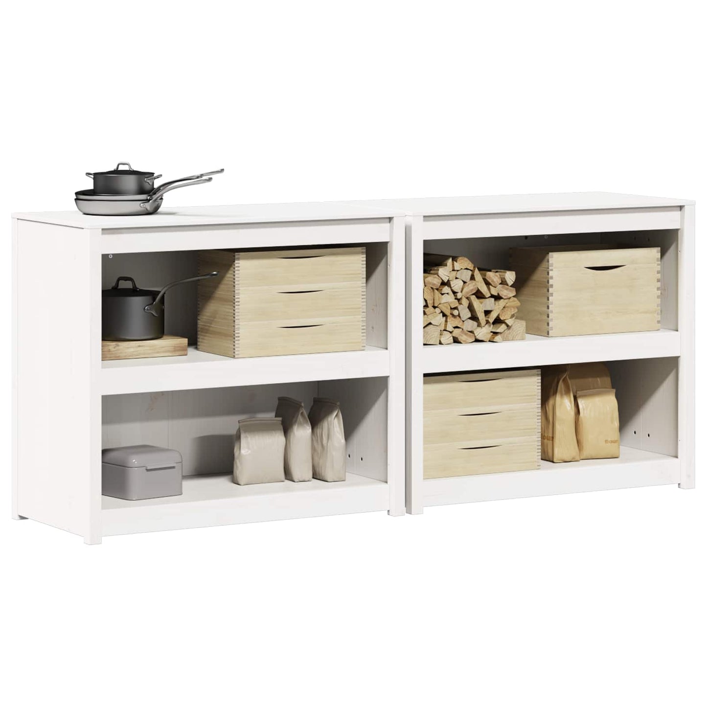 Outdoor Kitchen Cabinet MEPPEL 2 pcs White 212 x 55 x 92 cm