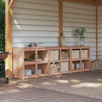 Outdoor Kitchen Cabinet MEPPEL 3 pcs Natural Douglas
