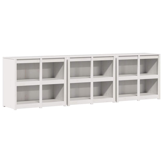 Outdoor Kitchen Cabinet MEPPEL 3 pcs White Solid Pine Wood