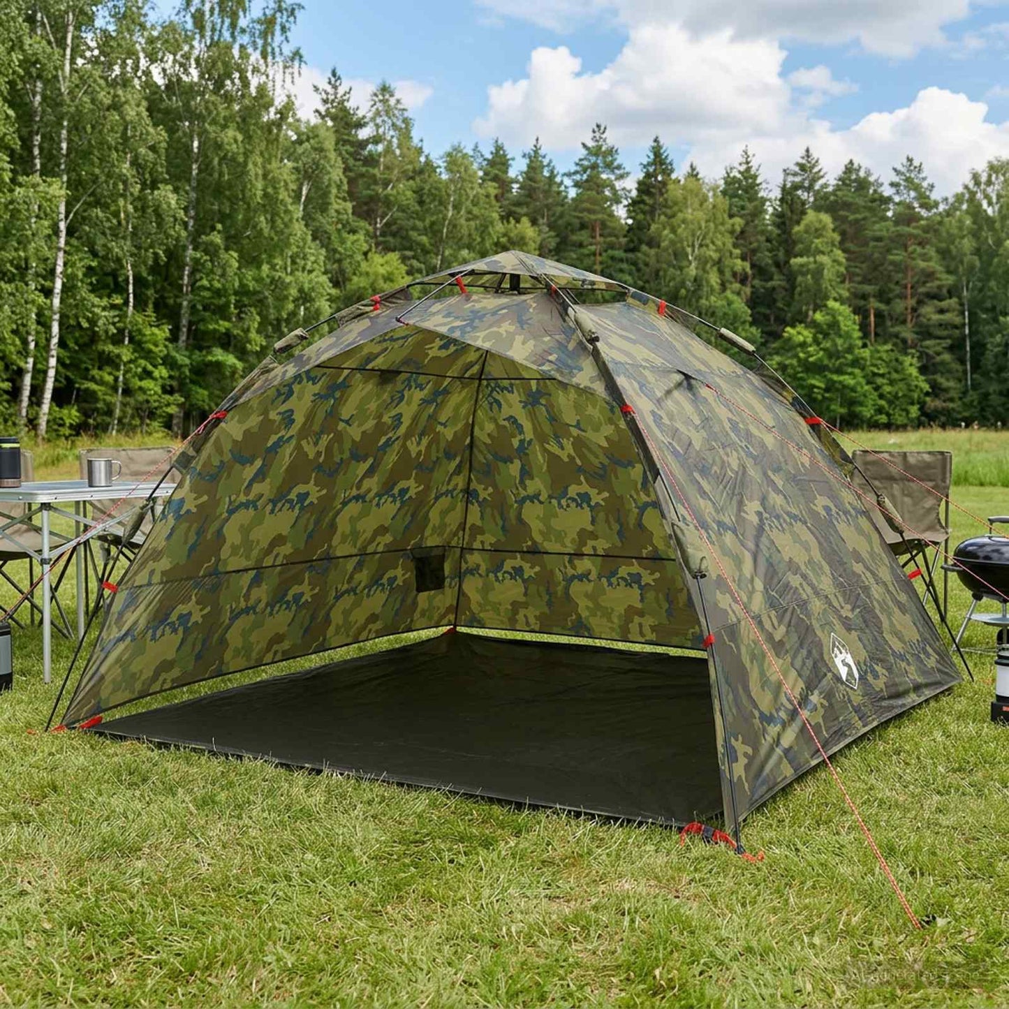 Fishing Tent Quick Release 4-Person Light Camouflage