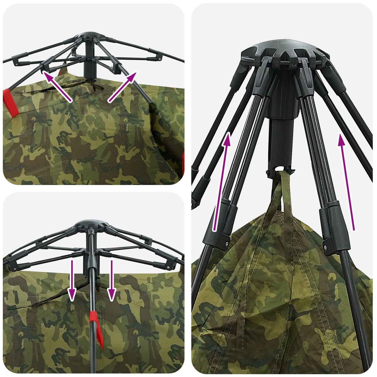 Fishing Tent Quick Release 4-Person Light Camouflage