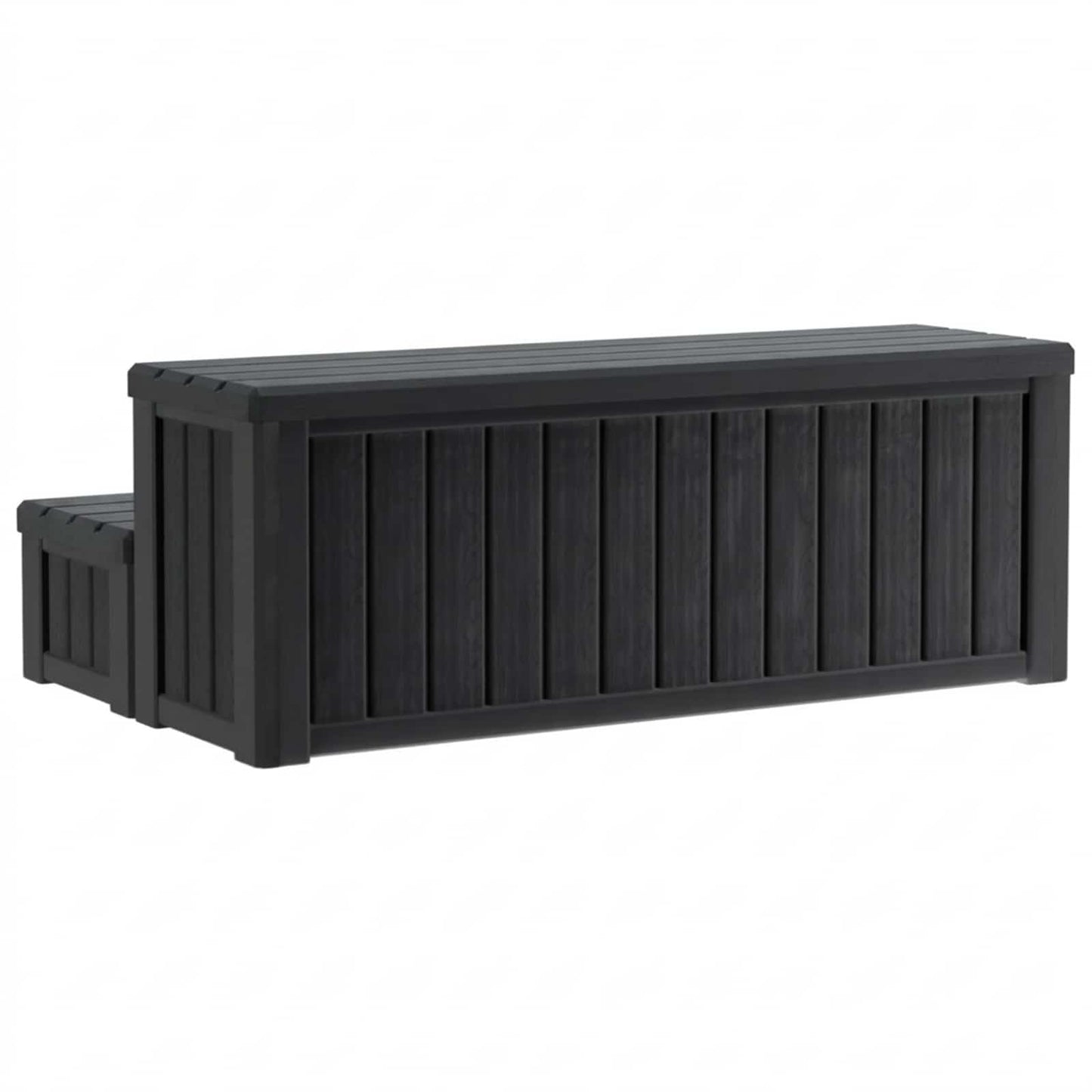 Hot Tub Step with Storage 2-Step Black 93 x 57 x 35 cm PP