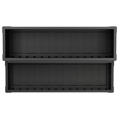 Hot Tub Step with Storage 2-Step Black 93 x 57 x 35 cm PP