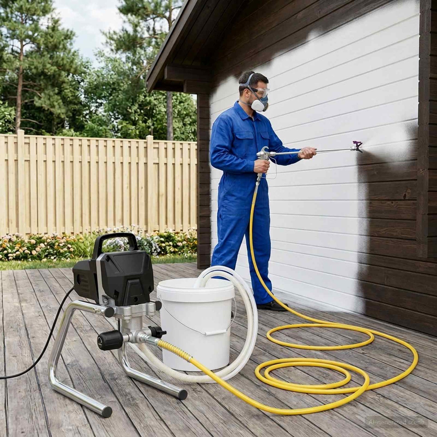 Airless Paint Sprayer 10 m Spray Hose 220V 2L/min 227 bar Black