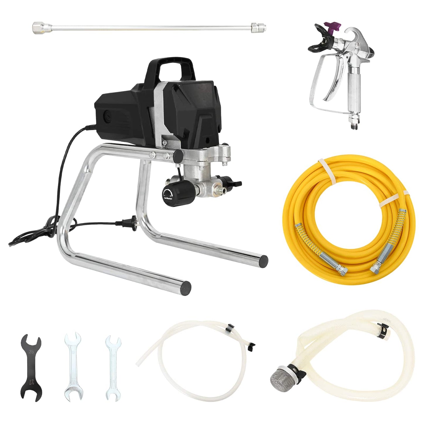 Airless Paint Sprayer 10 m Spray Hose 220V 2L/min 227 bar Black