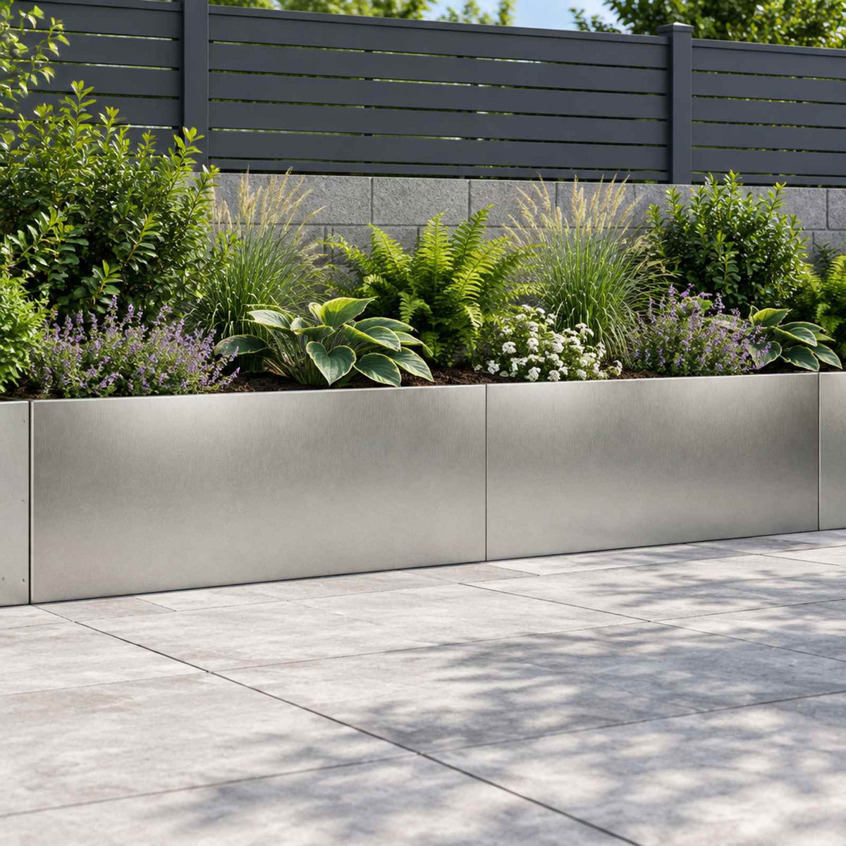 Retaining Wall 2 pcs 100 x 12 x 30 cm Stainless Steel Silver