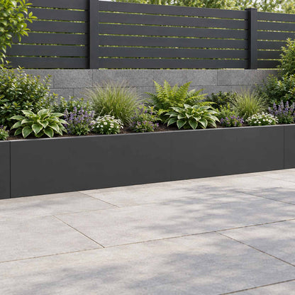 Retaining Wall 2 pcs 100 x 12 x 40 cm Steel Black