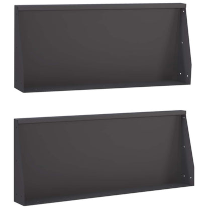 Retaining Wall 2 pcs 100 x 12 x 40 cm Steel Black