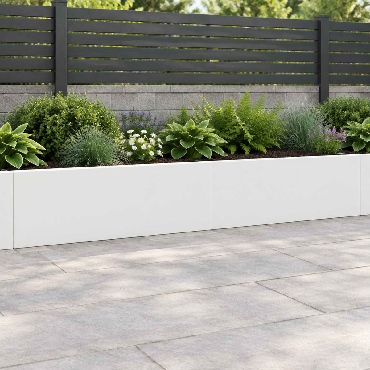 Retaining Wall 2 pcs 100 x 12 x 30 cm Steel White