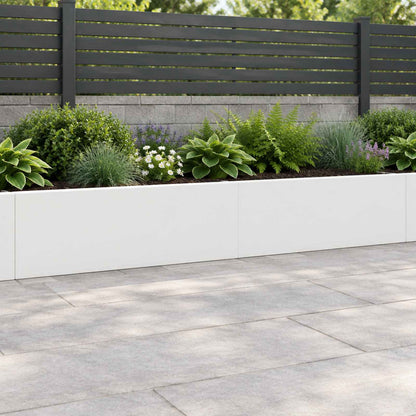 Retaining Wall 2 pcs 100 x 12 x 50 cm Steel White