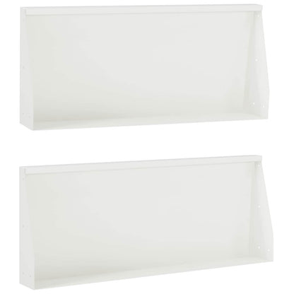 Retaining Wall 2 pcs 100 x 12 x 40 cm Steel White