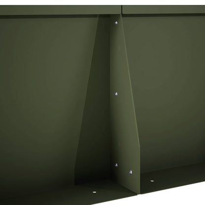 Retaining Wall 2 pcs 100 x 12 x 40 cm Steel Olive Green