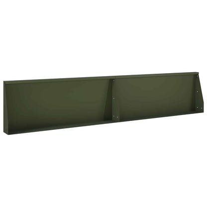 Retaining Wall 2 pcs 100 x 12 x 40 cm Steel Olive Green
