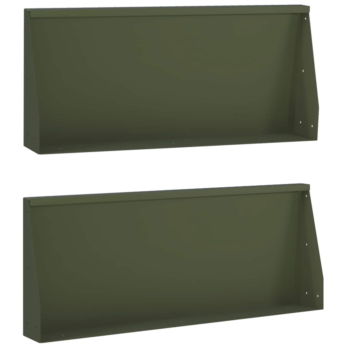 Retaining Wall 2 pcs 100 x 12 x 40 cm Steel Olive Green