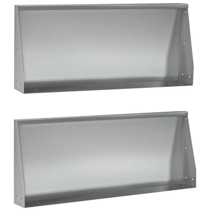 Retaining Wall 2 pcs 100 x 12 x 40 cm Galvanised Steel Silver