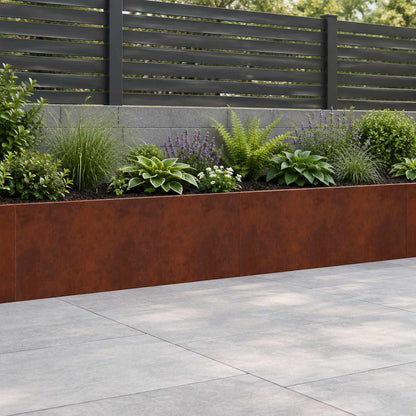 Retaining Wall 2 pcs 100 x 12 x 30 cm Weathering Steel Rusty