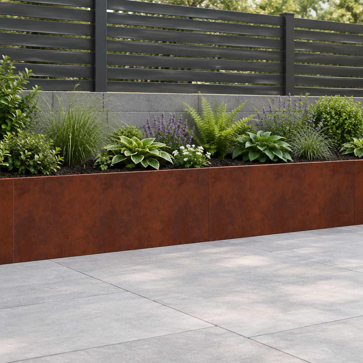 Retaining Wall 2 pcs 100 x 12 x 40 cm Weathering Steel Rusty