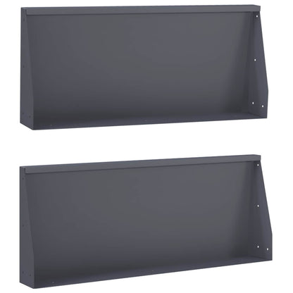 Retaining Wall 2 pcs 100 x 12 x 50 cm Steel Anthracite
