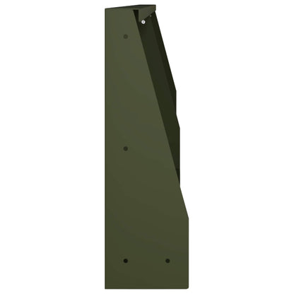 Retaining Wall 2 pcs 100 x 12 x 50 cm Steel Olive Green