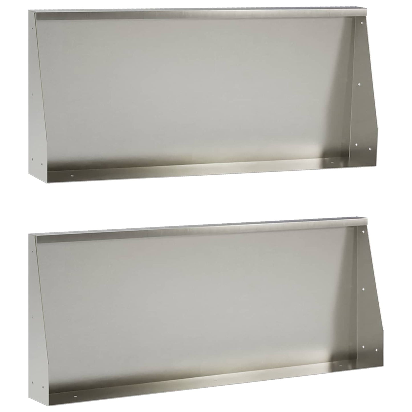 Retaining Wall 2 pcs 100 x 12 x 50 cm Stainless Steel Silver