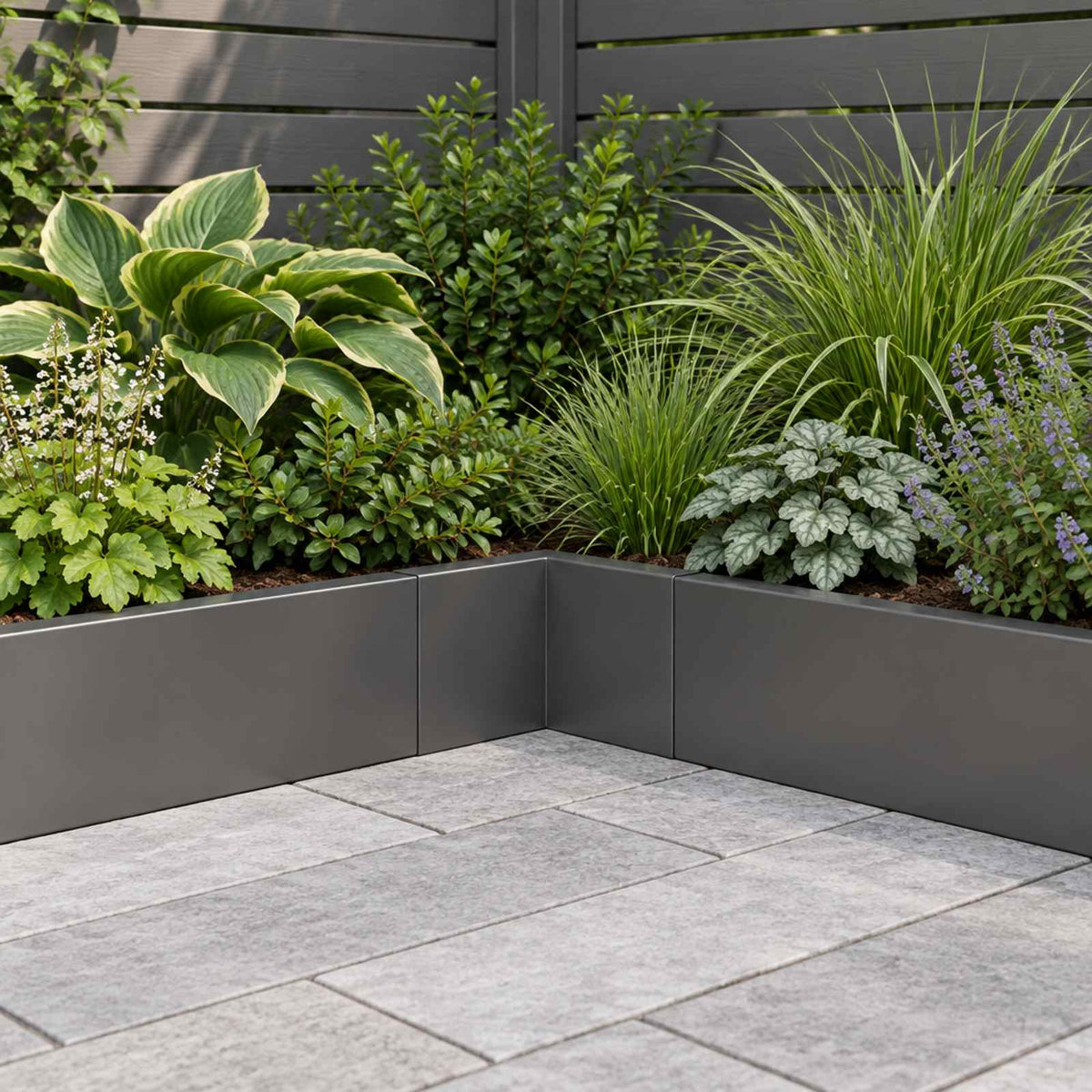 Retaining Wall 2 pcs 50 x 50 x 40 cm Steel Black